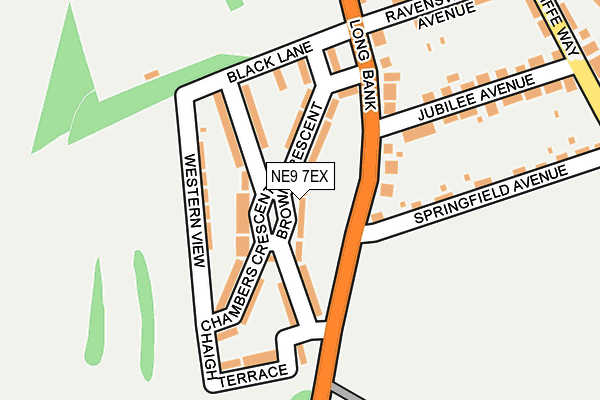 NE9 7EX map - OS OpenMap – Local (Ordnance Survey)