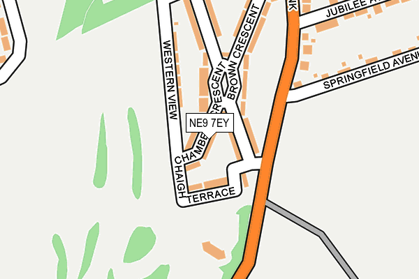 NE9 7EY map - OS OpenMap – Local (Ordnance Survey)