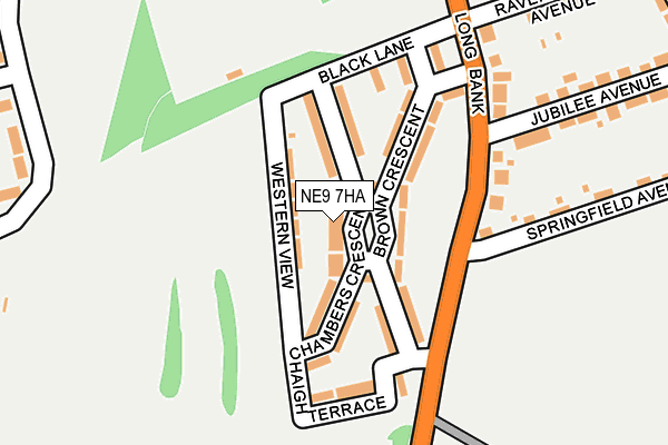 NE9 7HA map - OS OpenMap – Local (Ordnance Survey)