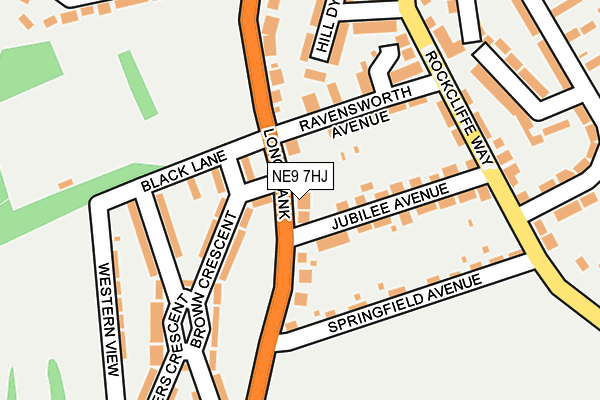 NE9 7HJ map - OS OpenMap – Local (Ordnance Survey)