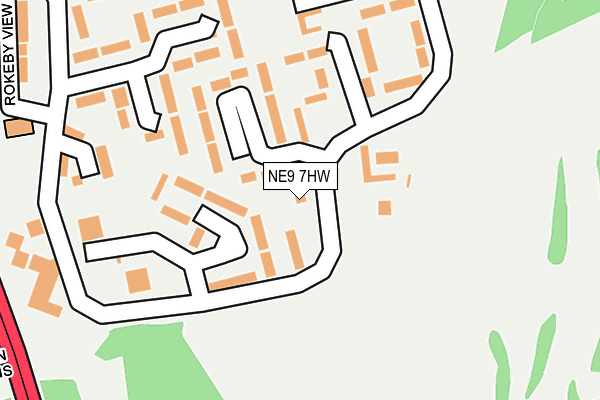 NE9 7HW map - OS OpenMap – Local (Ordnance Survey)