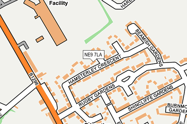 NE9 7LA map - OS OpenMap – Local (Ordnance Survey)