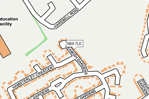 NE9 7LD map - OS OpenMap – Local (Ordnance Survey)