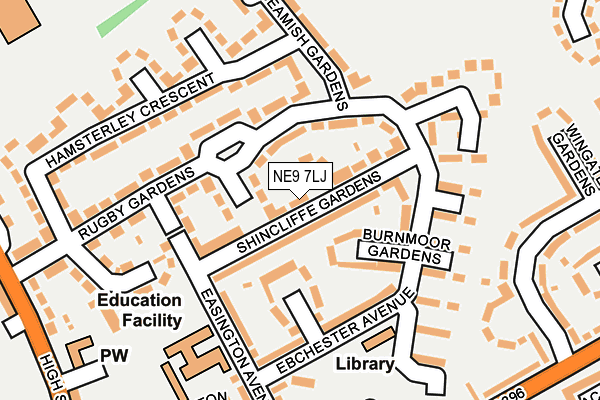 NE9 7LJ map - OS OpenMap – Local (Ordnance Survey)