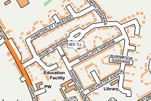 NE9 7LL map - OS OpenMap – Local (Ordnance Survey)