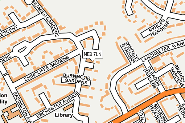 NE9 7LN map - OS OpenMap – Local (Ordnance Survey)