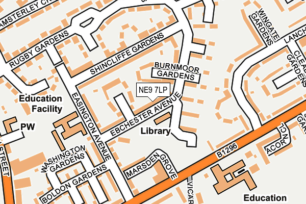 NE9 7LP map - OS OpenMap – Local (Ordnance Survey)