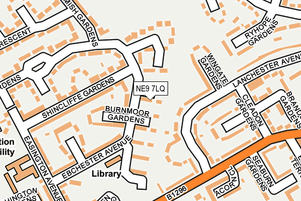 NE9 7LQ map - OS OpenMap – Local (Ordnance Survey)