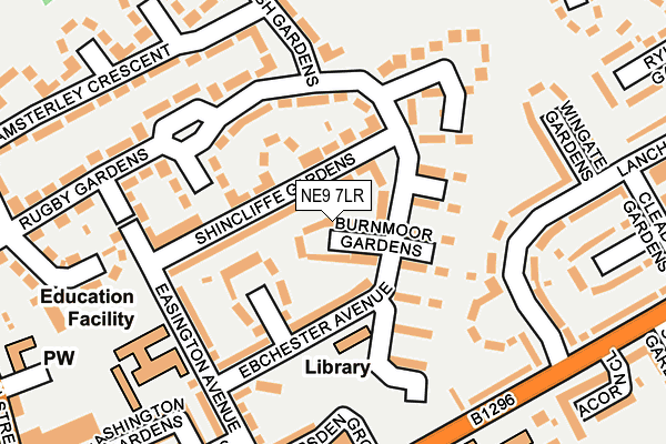 NE9 7LR map - OS OpenMap – Local (Ordnance Survey)