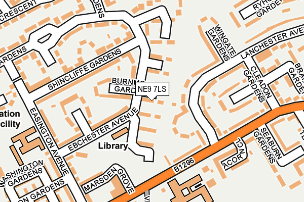 NE9 7LS map - OS OpenMap – Local (Ordnance Survey)