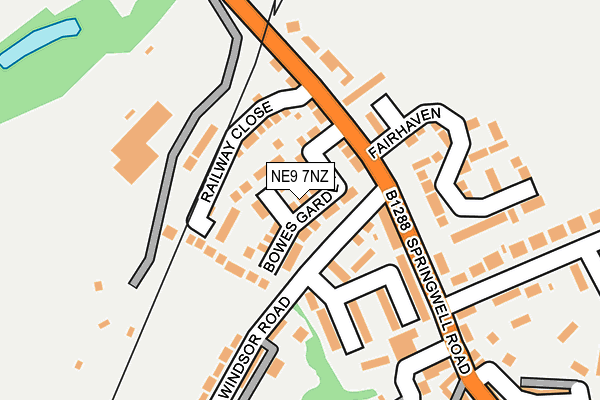 NE9 7NZ map - OS OpenMap – Local (Ordnance Survey)