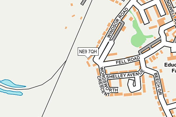 NE9 7QH map - OS OpenMap – Local (Ordnance Survey)