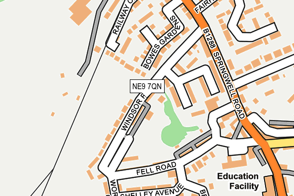 NE9 7QN map - OS OpenMap – Local (Ordnance Survey)
