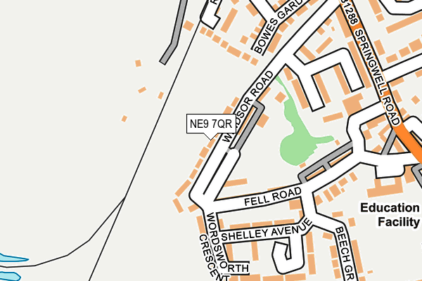 NE9 7QR map - OS OpenMap – Local (Ordnance Survey)