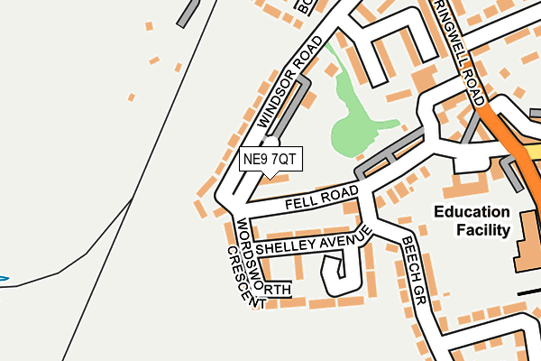 NE9 7QT map - OS OpenMap – Local (Ordnance Survey)