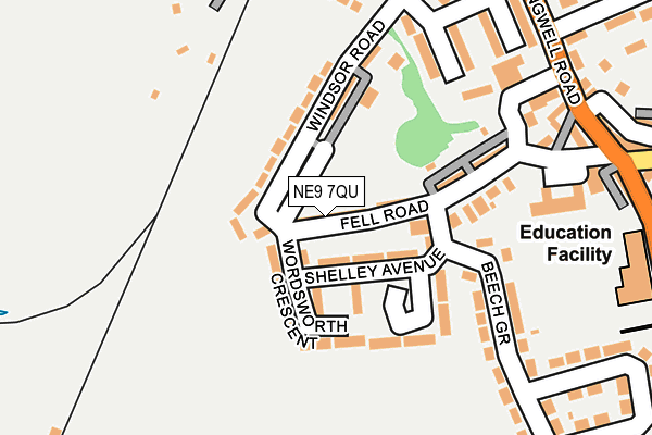 NE9 7QU map - OS OpenMap – Local (Ordnance Survey)