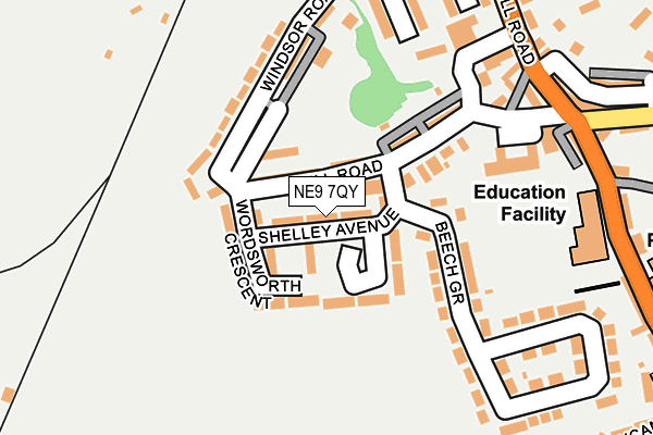 NE9 7QY map - OS OpenMap – Local (Ordnance Survey)