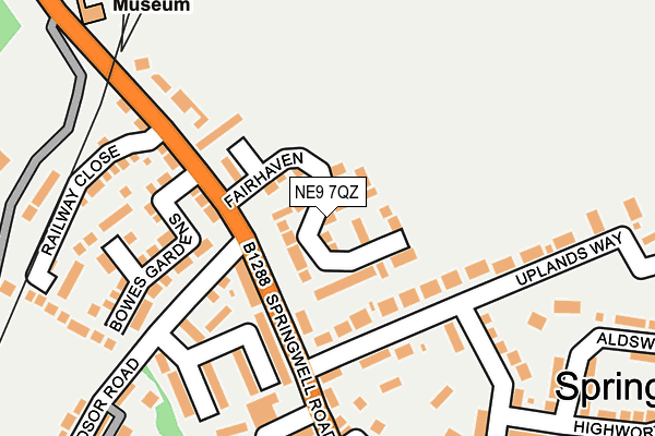 NE9 7QZ map - OS OpenMap – Local (Ordnance Survey)