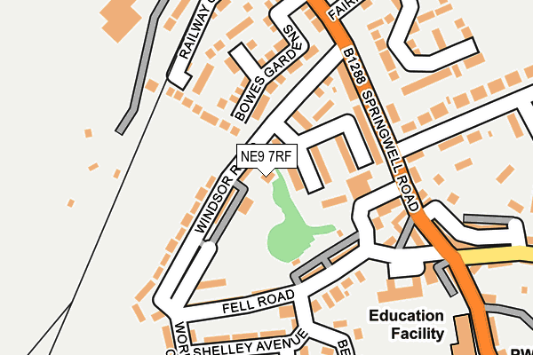 NE9 7RF map - OS OpenMap – Local (Ordnance Survey)