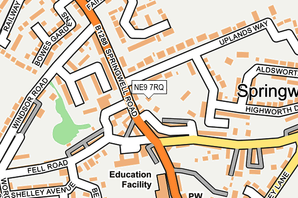 NE9 7RQ map - OS OpenMap – Local (Ordnance Survey)