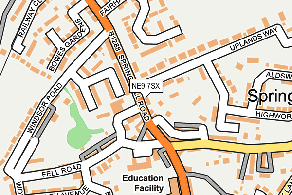 NE9 7SX map - OS OpenMap – Local (Ordnance Survey)