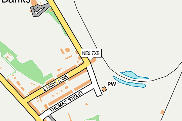 NE9 7XB map - OS OpenMap – Local (Ordnance Survey)