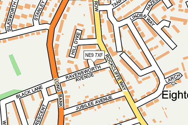 NE9 7XF map - OS OpenMap – Local (Ordnance Survey)