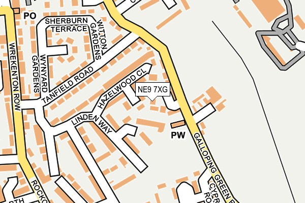 NE9 7XG map - OS OpenMap – Local (Ordnance Survey)