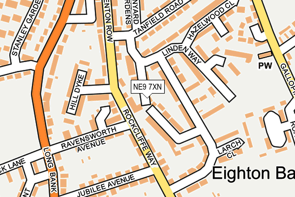 NE9 7XN map - OS OpenMap – Local (Ordnance Survey)