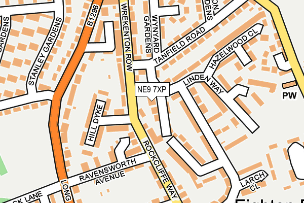 NE9 7XP map - OS OpenMap – Local (Ordnance Survey)
