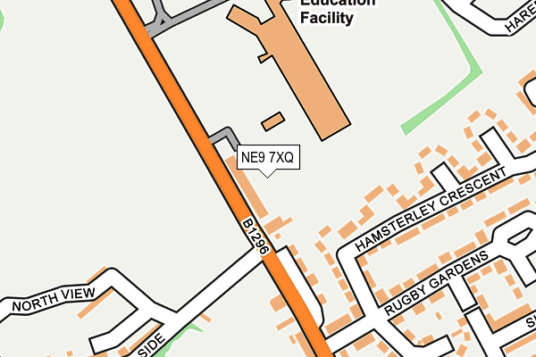 NE9 7XQ map - OS OpenMap – Local (Ordnance Survey)