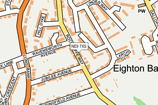 NE9 7XS map - OS OpenMap – Local (Ordnance Survey)