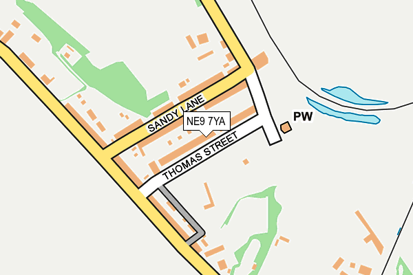 NE9 7YA map - OS OpenMap – Local (Ordnance Survey)