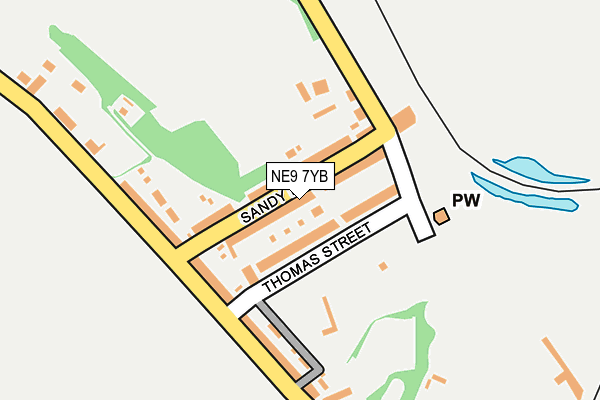 NE9 7YB map - OS OpenMap – Local (Ordnance Survey)