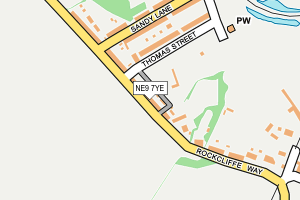 NE9 7YE map - OS OpenMap – Local (Ordnance Survey)