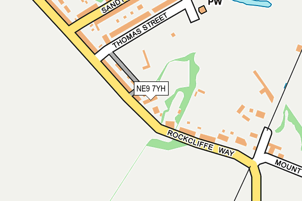 NE9 7YH map - OS OpenMap – Local (Ordnance Survey)