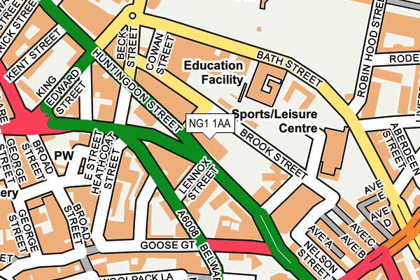 NG1 1AA map - OS OpenMap – Local (Ordnance Survey)