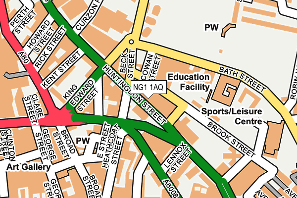 NG1 1AQ map - OS OpenMap – Local (Ordnance Survey)