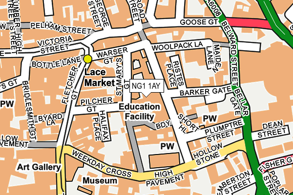 NG1 1AY map - OS OpenMap – Local (Ordnance Survey)