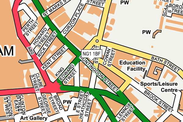 NG1 1BF map - OS OpenMap – Local (Ordnance Survey)