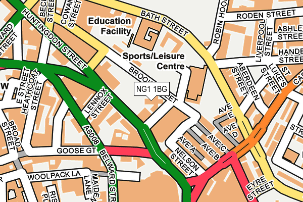 NG1 1BG map - OS OpenMap – Local (Ordnance Survey)