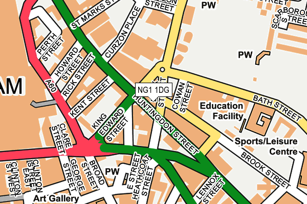 NG1 1DG map - OS OpenMap – Local (Ordnance Survey)