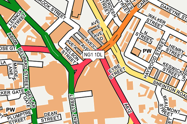 NG1 1DL map - OS OpenMap – Local (Ordnance Survey)