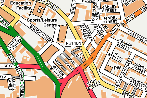 NG1 1DN map - OS OpenMap – Local (Ordnance Survey)