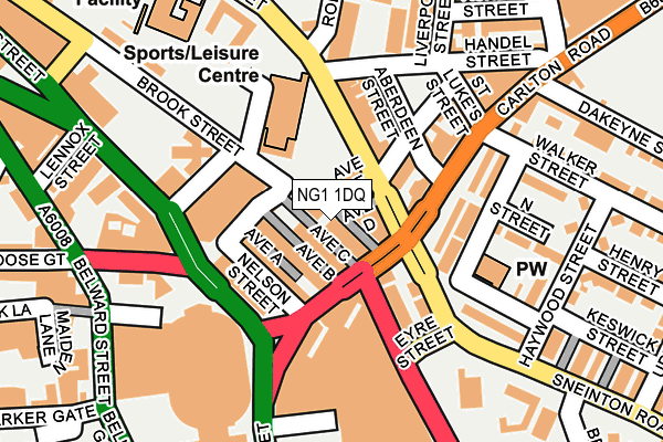 NG1 1DQ map - OS OpenMap – Local (Ordnance Survey)