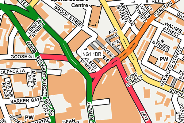 NG1 1DR map - OS OpenMap – Local (Ordnance Survey)