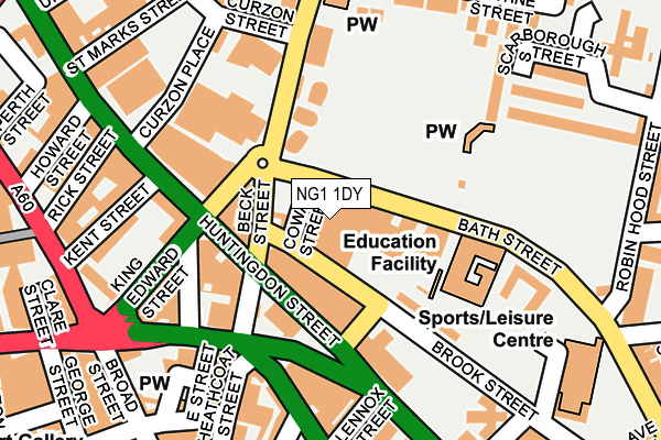 NG1 1DY map - OS OpenMap – Local (Ordnance Survey)