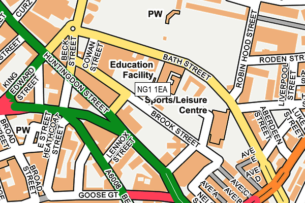 NG1 1EA map - OS OpenMap – Local (Ordnance Survey)