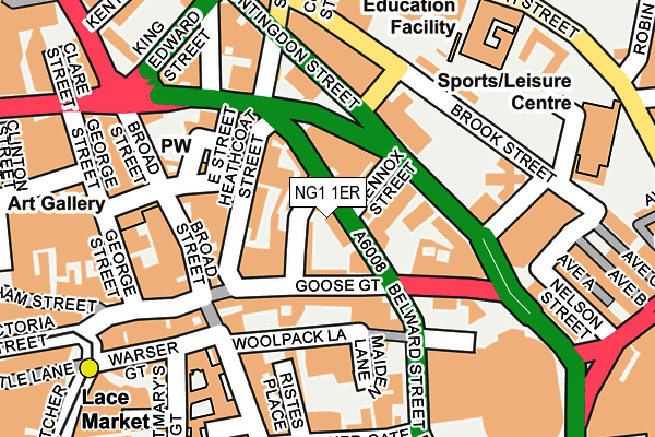 NG1 1ER map - OS OpenMap – Local (Ordnance Survey)