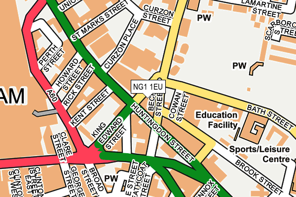 NG1 1EU map - OS OpenMap – Local (Ordnance Survey)